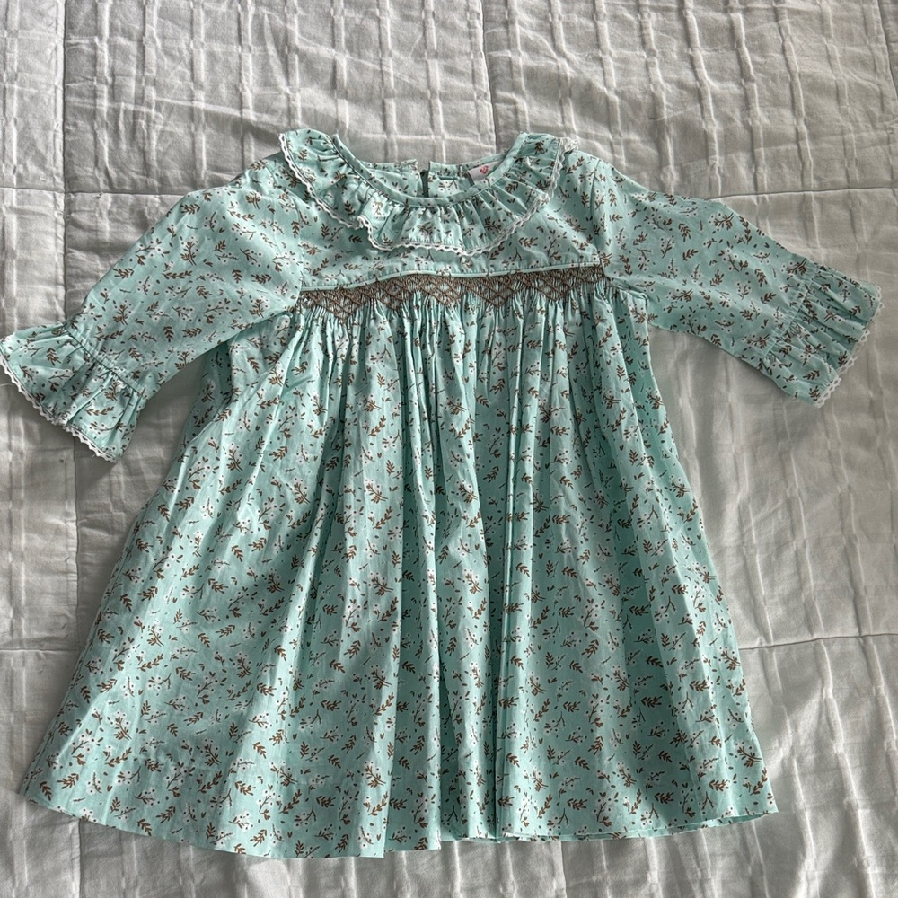 Floral Mint Green Kids Formal Dress